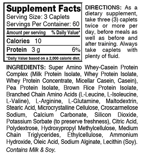 Super Amino 6000 Supplement Facts