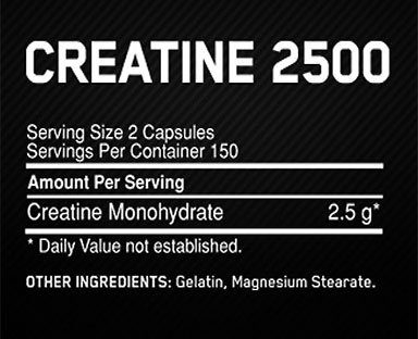 Optimum Creatine 2500 Supplement Facts