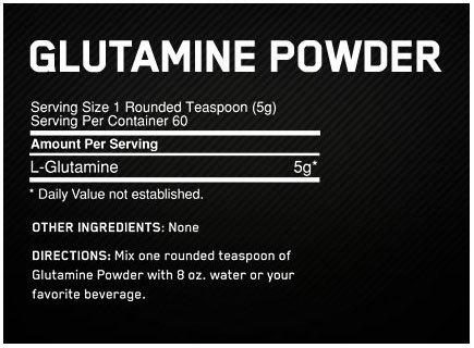 ON Glutamine Powder Supplement Facts