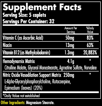 Hemavol Caps Supplement Facts Image