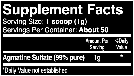 iForce Agmatine Supplement Facts