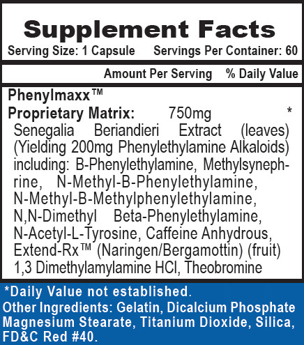 Phenadrine Supplement Facts