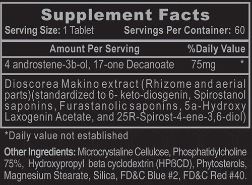 Androdiol Supplement Facts Image