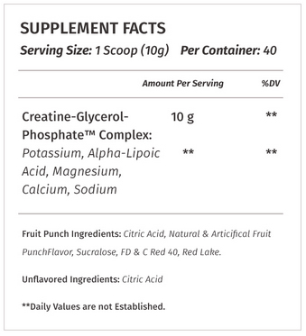 CGP Creatine Supplement Facts
