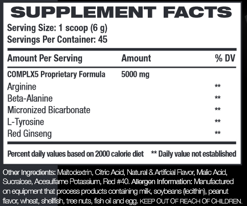 COMPLX5 Supplement Facts