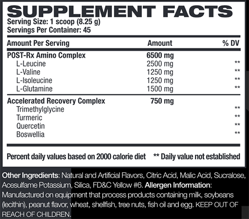 Post RX Supplement Facts