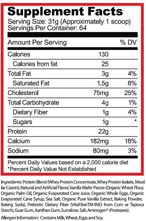 Myofeed Protein Supplement Facts