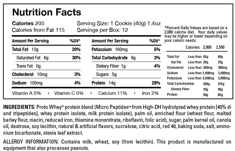 Power Crunch Bars Nutrition Facts