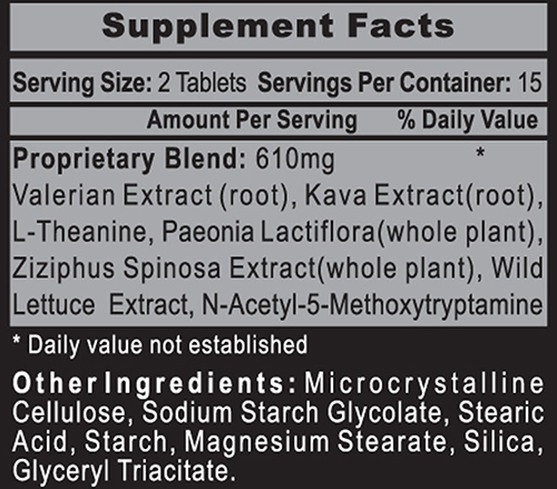 Sleep Rx Supplement Facts