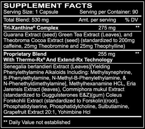Diablos Hyperburn Supplement Facts