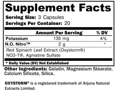 NO Nitro Supplement Facts