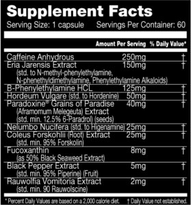 Oxymax Supplement Facts