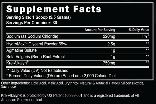 Steel Pumped AF Supplement Facts
