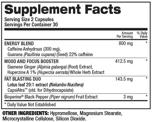 Ab Igniter Black Supplement Facts