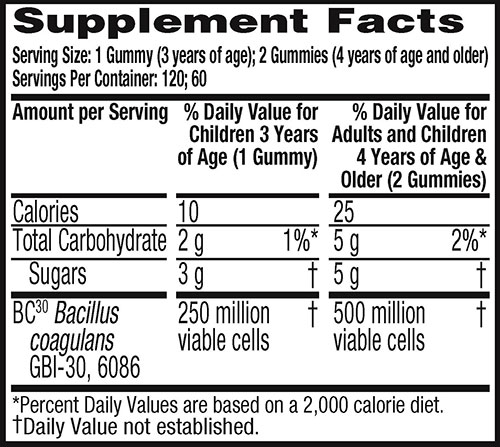 Schiff Digestive Advantage Supplement Facts Image
