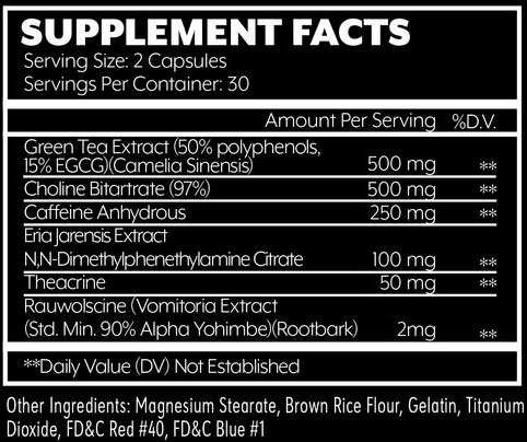 Will Power Fat Burner Supplement Facts