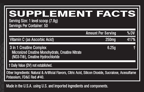 Cellucor CN3 Supplement Facts