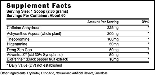 Blackstone Labs Viper X Powder Supplement Facts