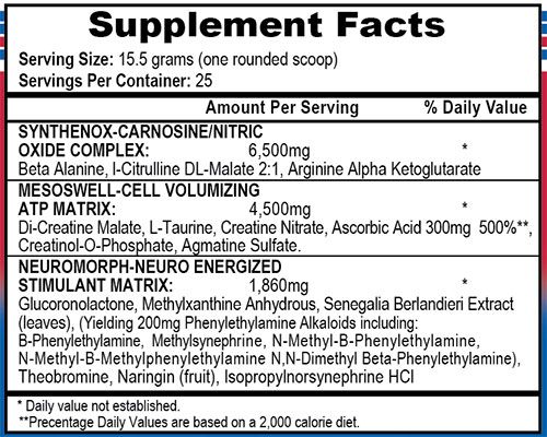 Mesomorph V3 Supplement Facts