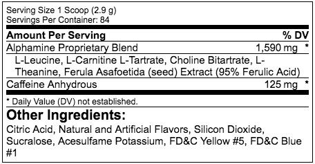 Alphamine Ingredients