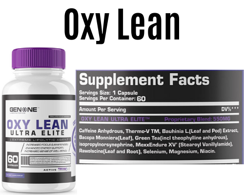 oxy lean product + Label
