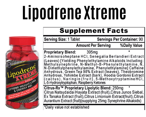 lipodrene xtreme product + Label