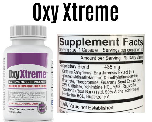 oxy xtreme product + Label