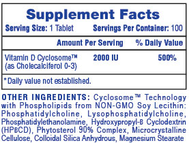 Hi-Tech Vitamin D3 Supplement Facts