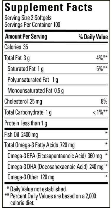 Nature Made Fish Oil Supplement Facts