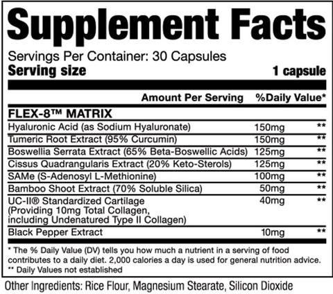 Dragon Pharma Flex 8 Supplement Facts