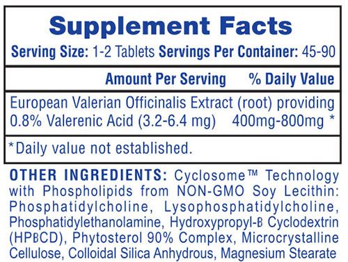 Valerian RX Supplement Facts