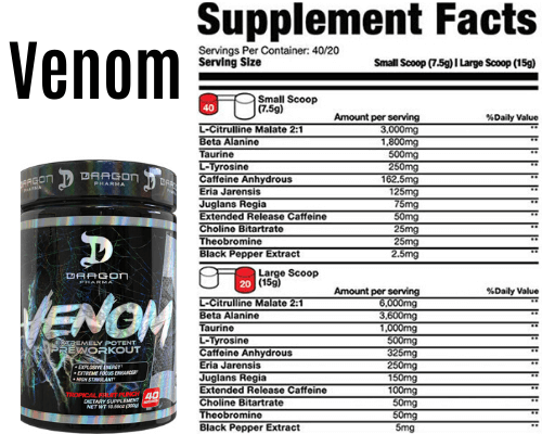 Venom supplement facts