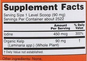 NOW Foods Kelp Supplement Facts