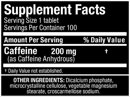 Allmax Caffeine Supplement Facts