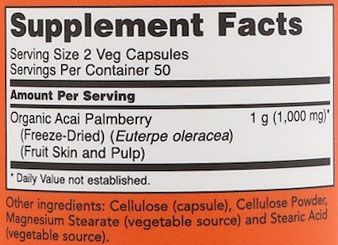 NOW Acai Supplement Facts