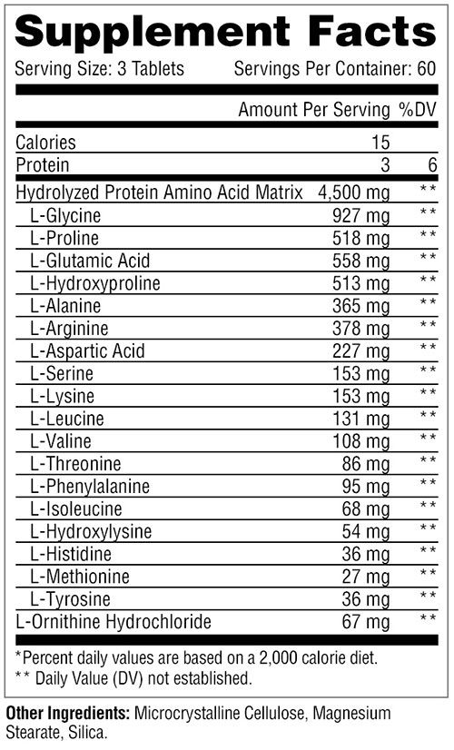 Amino 4500 180 Tabs Supplement Facts