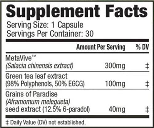 Fit and Lean CliniCAL Supplement Facts