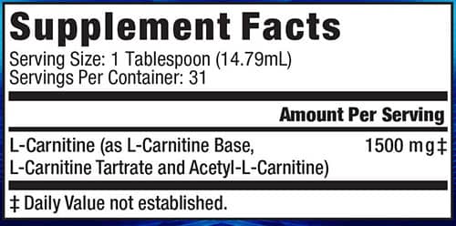 MHP L-Carnitine Liquid Supplement Facts