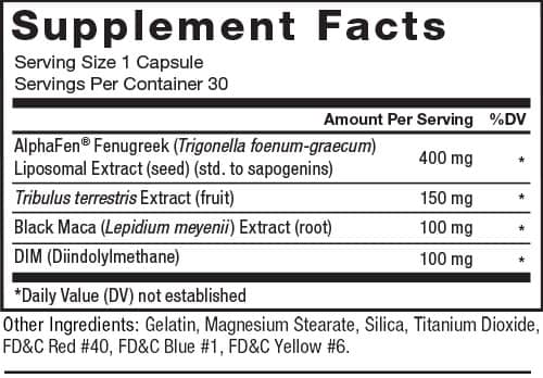 Alpha King Supplement Facts Image