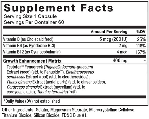 Test X180 Supplement Facts Image