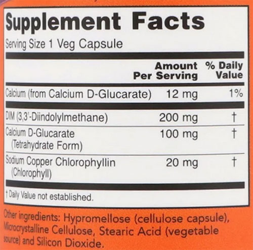 NOW DIM 200 Supplement Facts
