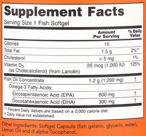 NOW Ultra Omega 3-D Supplement Facts