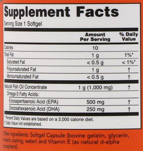 NOW Ultra Omega-3 Supplement Facts