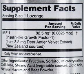 NOW IGF-1 Lozenges Supplement Facts