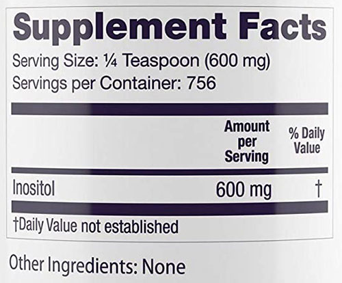 Healthy Origins Inositol Powder Supplement Facts