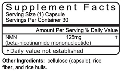 MAAC10 NMN Supplement Facts Image