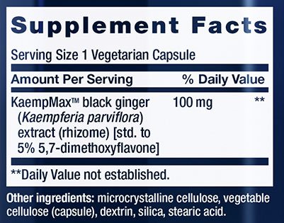 Life Extension Male Vascular Sexual Support Supplement Facts