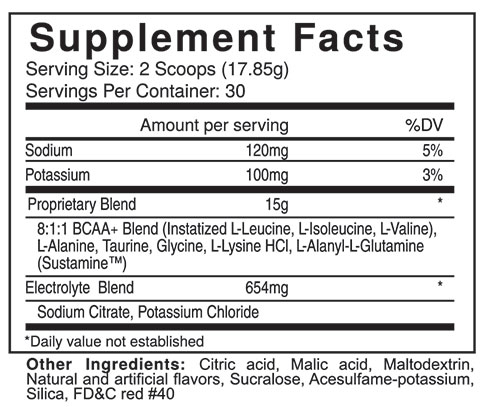 BCAA Supreme Supplement Facts
