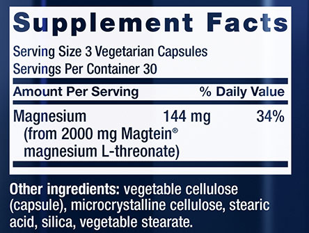Life Extension Neuro Mag Supplement Facts