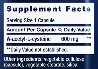 Life Extension NAC Supplement Facts